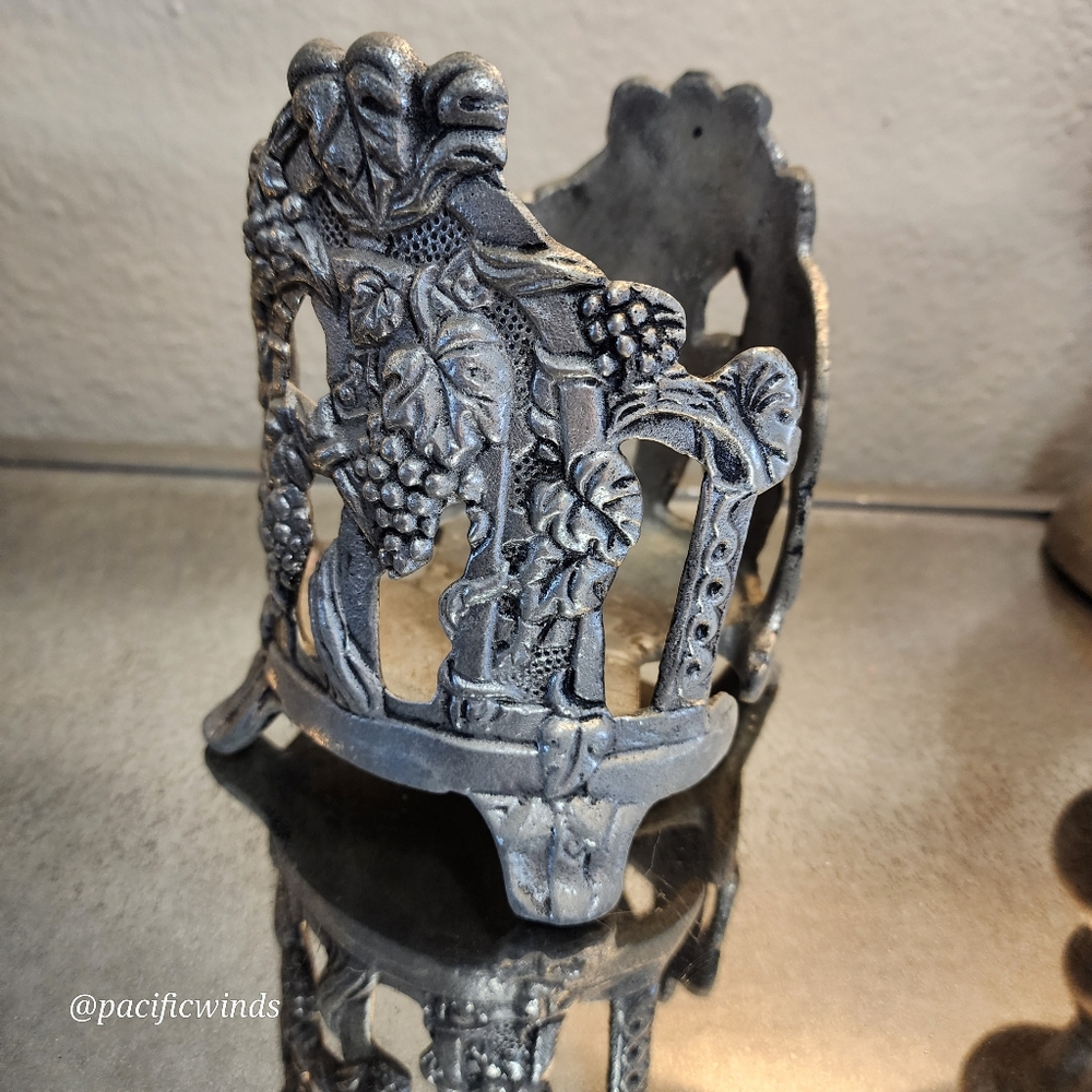 CARSON PEWTER CANDLE JAR HOLDER
